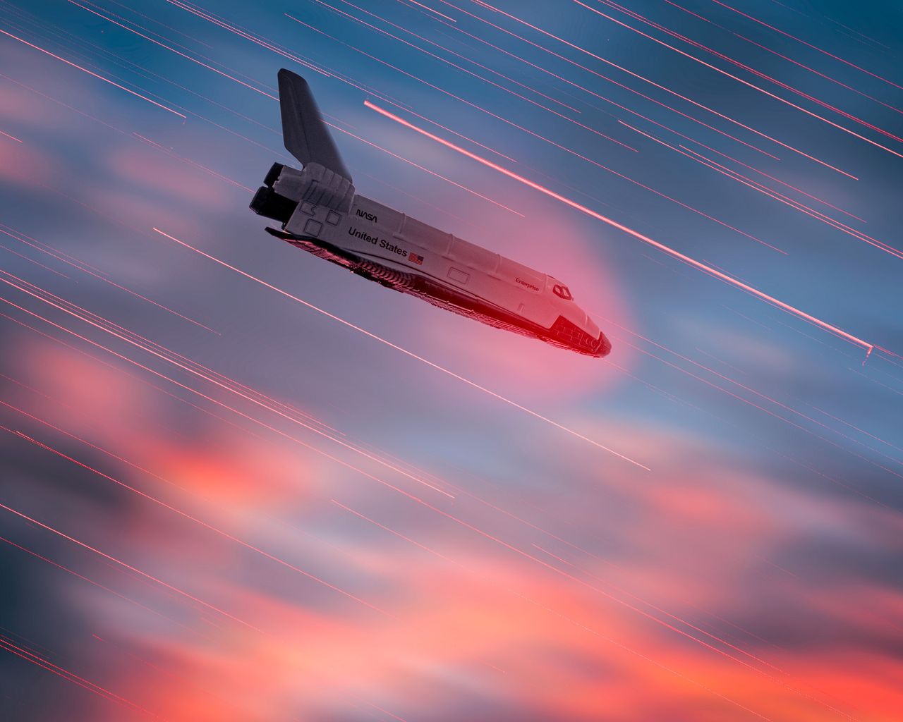 space shuttle entering the atmosphere