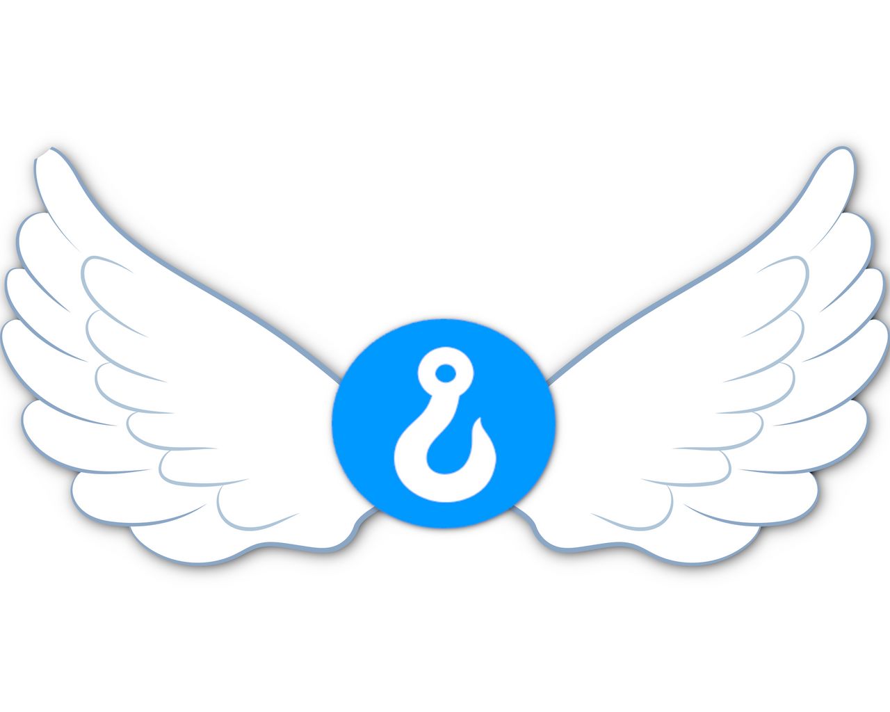 webhookdb hook logo wearing angel wings